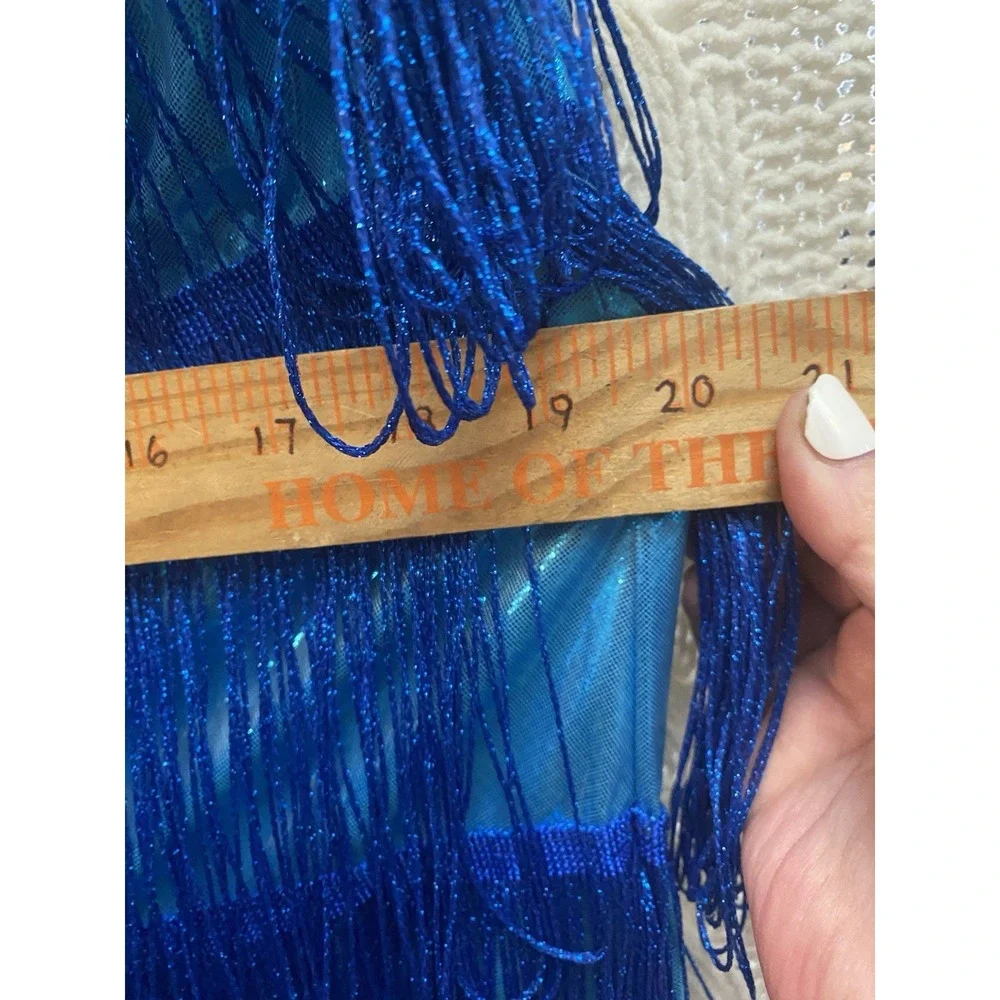 Costume Culture‎ by Franco Women's L Halloween Royal Blue Fringe Flapper 20's